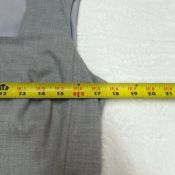 Ann Taylor Factory Light Gray Square Neck Tank Dress Sz L Knee Length Back Zip - Picture 5 of 9